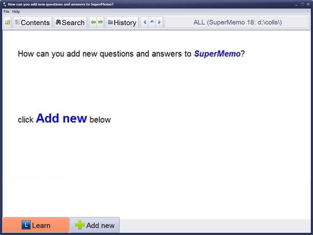 SuperMemo 添加新內容界面